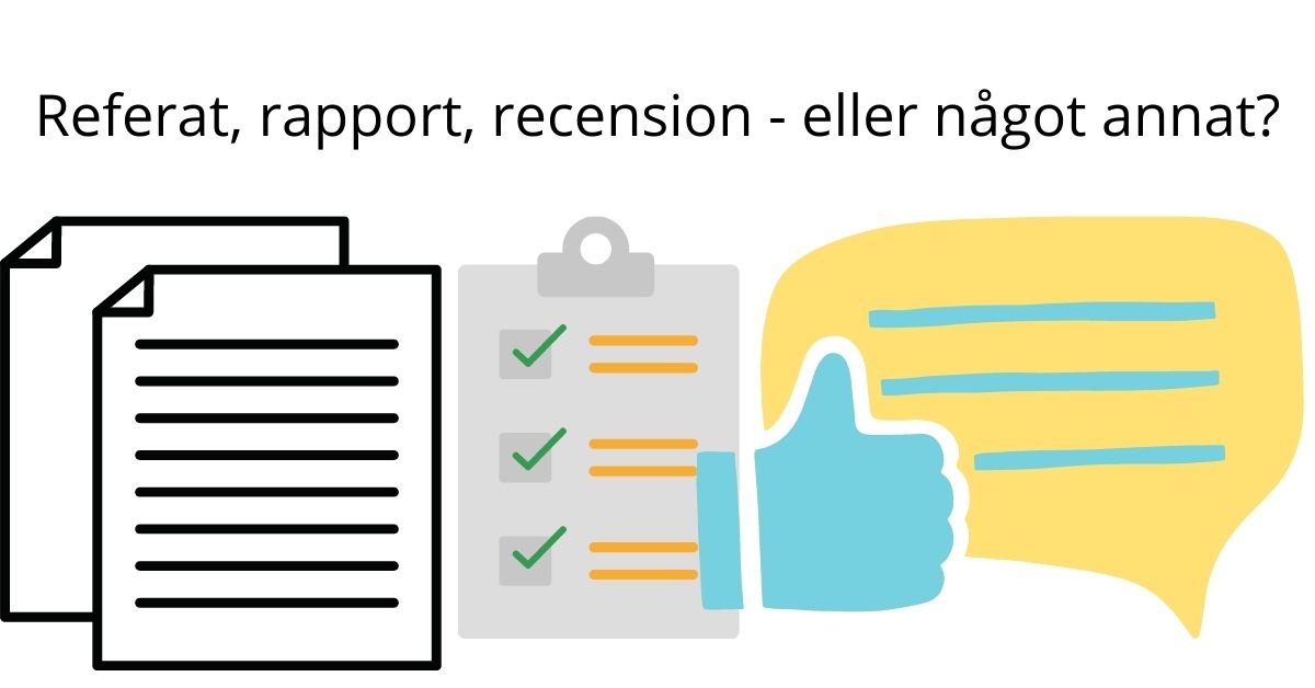 Att skriva olika typer av texter - recension, rapport eller referat